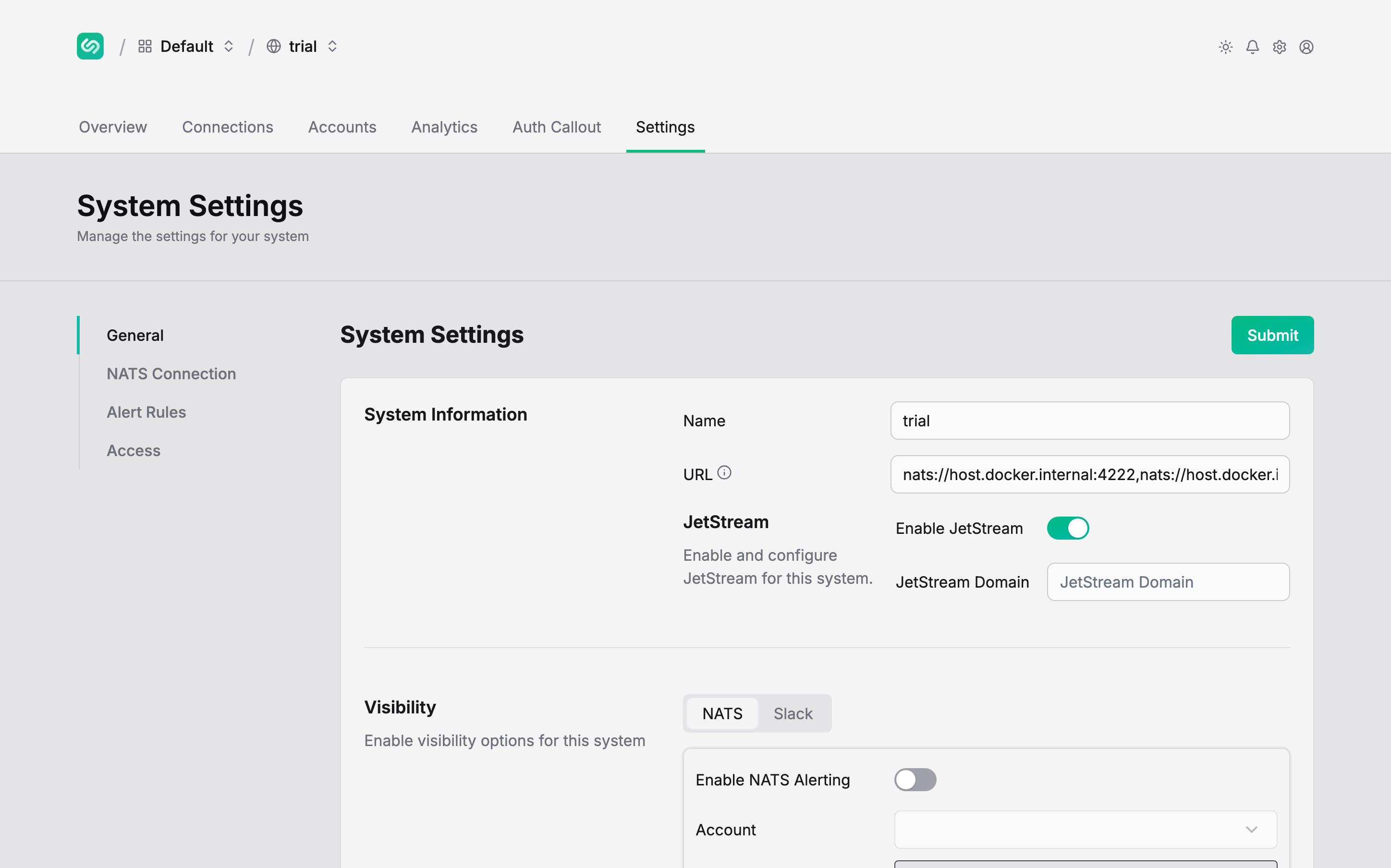 Navigate to the system settings.