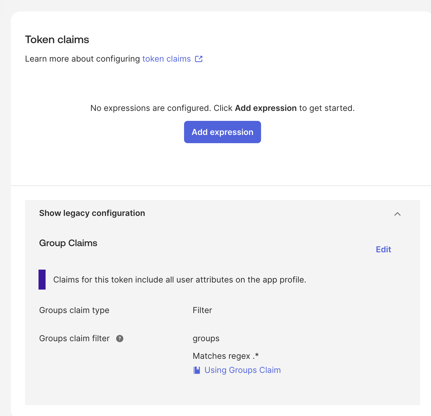 Okta Groups Claim configuration