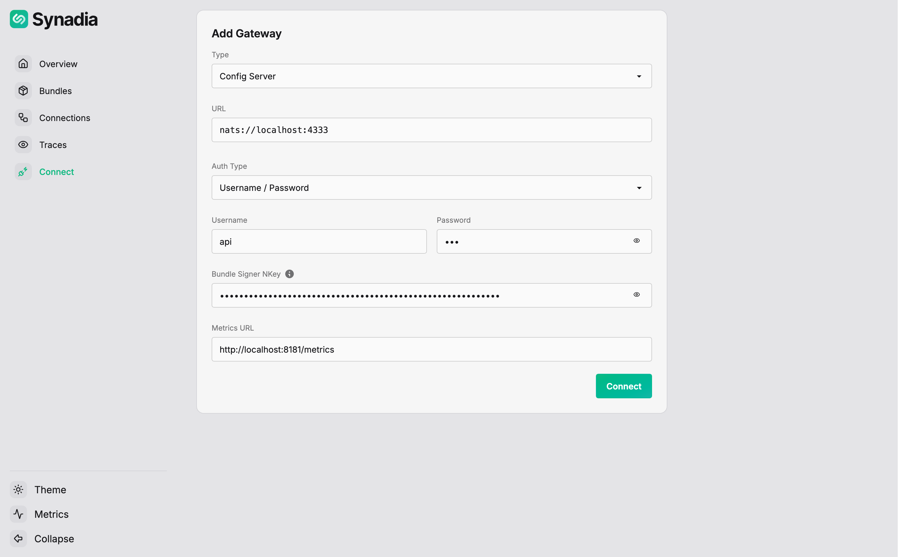 Connect to config server